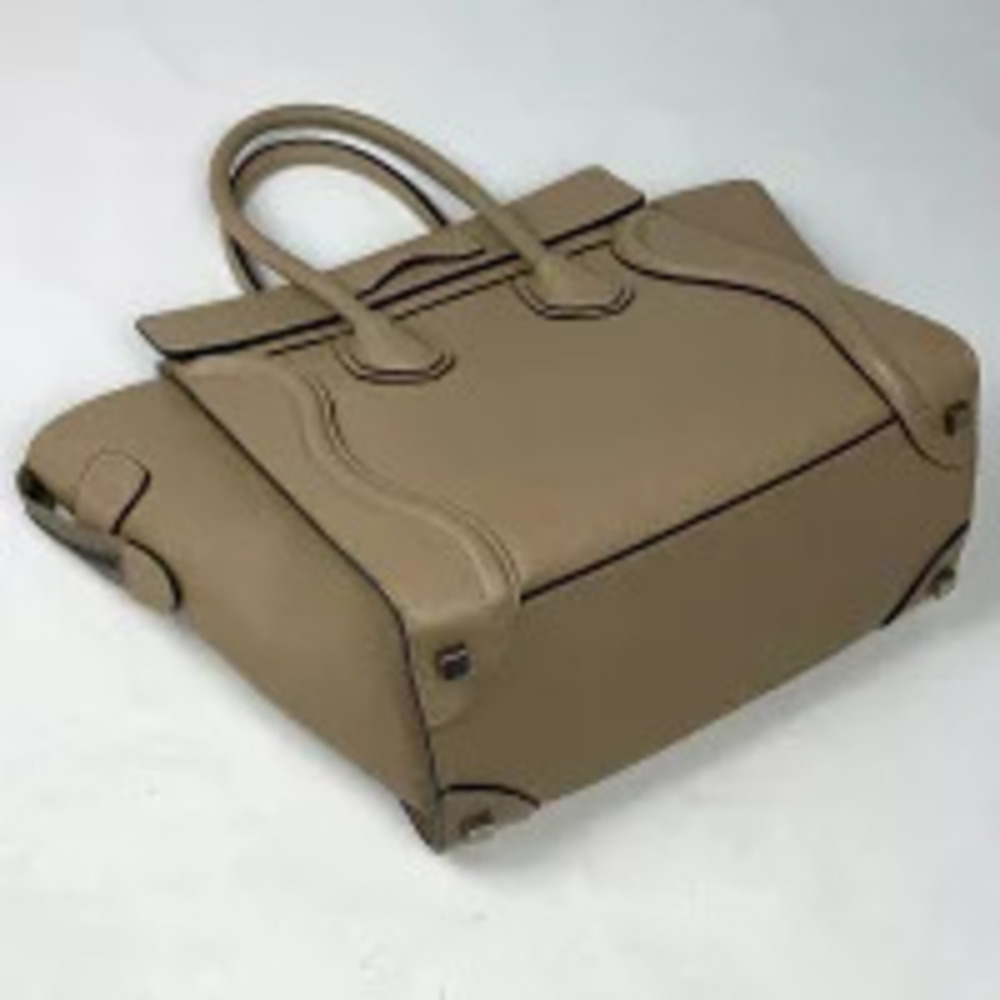 Celine Tote Shopper Greige Bag Leather Handbag Luggage Gray